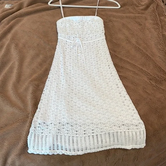 Lilly Pulitzer White Crochet Strapless Dress - Picture 2 of 6
